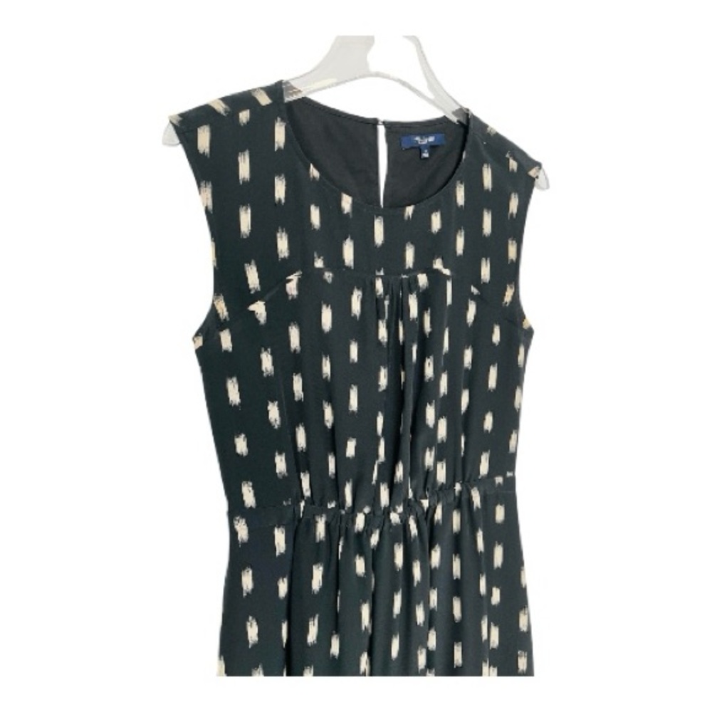 Madewell’s Ikat Brushed Silk Maxi Dress Sleeveless Black/Cream Size 6 - Picture 7 of 10